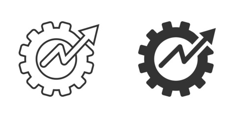 Productivity icon in flat style. Process strategy vector illustration on isolated background. Seo analytics sign business concept.