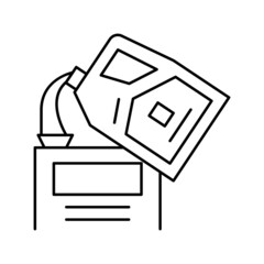 oil filling line icon vector isolated illustration