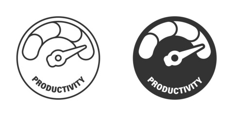 Productivity icon in flat style. Process strategy vector illustration on isolated background. Seo analytics sign business concept.