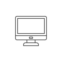 Personal computer in flat style. Desktop pc vector illustration on isolated background. Monitor display sign business concept.