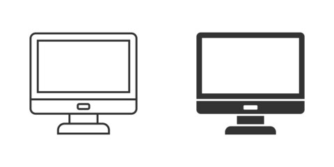 Personal computer in flat style. Desktop pc vector illustration on isolated background. Monitor display sign business concept.