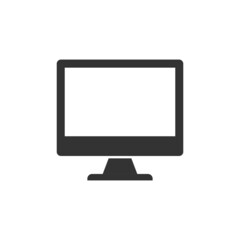 Personal computer in flat style. Desktop pc vector illustration on isolated background. Monitor display sign business concept.