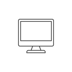 Personal computer in flat style. Desktop pc vector illustration on isolated background. Monitor display sign business concept.