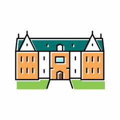Obraz na płótnie Canvas mansion house color icon vector illustration