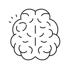 stroke brain disease line icon vector illustration