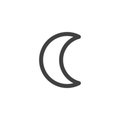 Crescent moon line icon