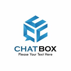 Chat box logo template illustration