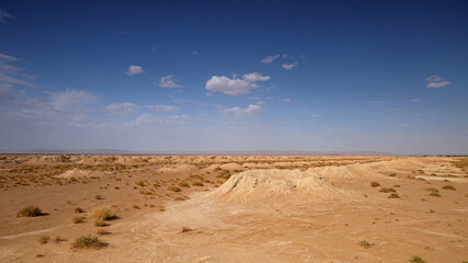 Khettaras, an old water supply system, in the dry region nearby Merzouga in Morocco