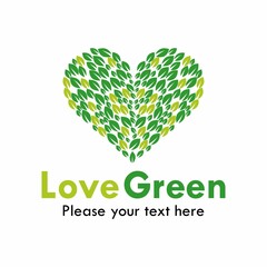 Love green logo template illustration