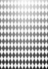 Black and white gradient rhombus geometric pattern. Abstract background design for publication, cover, banner, poster, web design, backdrop, wall. Vector illustration.