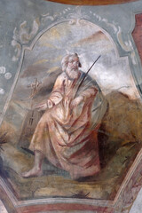 Moses, fresco in the Church of All Saints in Sesvete, Croatia - obrazy, fototapety, plakaty