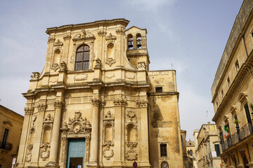 Fototapeta na wymiar Lecce, Apulia: church in Baroque style