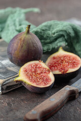 Ripe Figs on a dark background