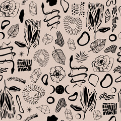 Seamless pattern with magic items. - 489204338