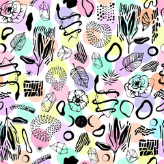 Seamless pattern with magic items. - 489204340