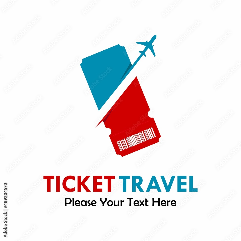 Wall mural Ticket travel logo template illustration