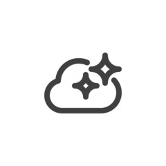 Cloud and stars line icon