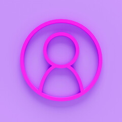 Pink Create account screen icon isolated on pink background. Minimalism concept. 3d illustration 3D render.