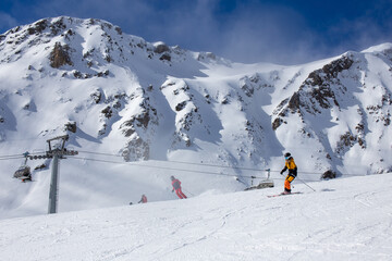 Fototapeta na wymiar Skigebiet Parsenn, Davos (Schweiz)