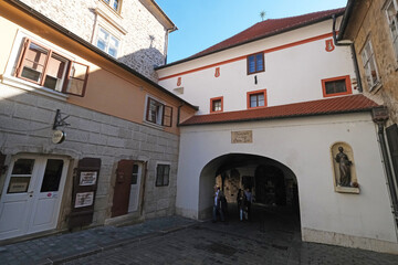 The famous Stone Gate (Kamenita Vrata), medieval structure, the last of five original city gates found in Upper Town of Zagreb, Croatia