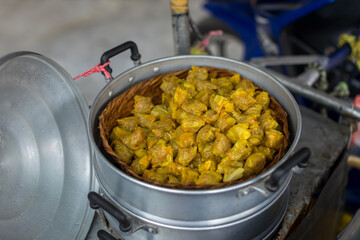 Local street food Chinese dim sum. Asian street food  Chinese dumpling.