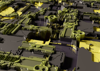 abstract background with electronics. 3D Rendering