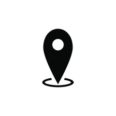 simple location sign vector icon. silhouette map marker