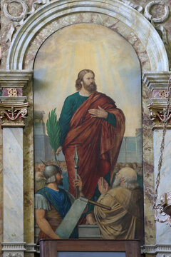 Saint Simon, high altar in the parish church of Saints Simon and Jude in Ciglena, Croatia