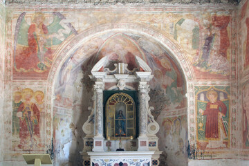 Altar in the church of Virgin Mary of Lakuc in Draga podno Dvigrada, Croatia