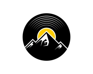 Simple mountain with black vinyl behind