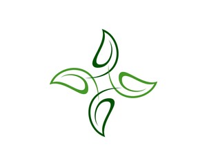 Four nature leaf with circular ornament