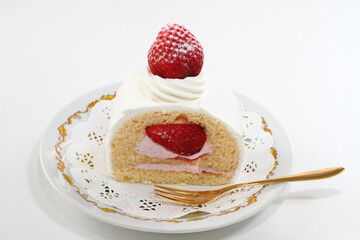 あまおう苺のロールケーキ