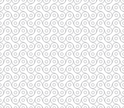 Vector seamless line texture bicycle chain. Isolated on white background.