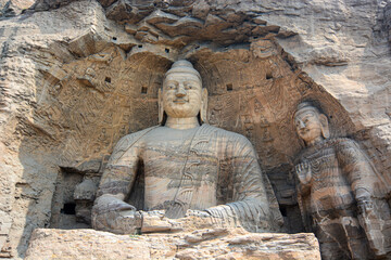 Buddha statues in Yungang Grottoes, Datong City, China