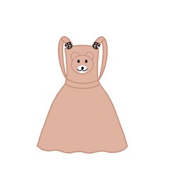 Flat Style Pretty Sun Dress. Simple sundress for summer. Short Cute Woman's Dress