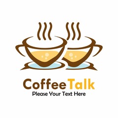 Coffee talk logo template illustration