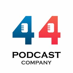 Number 4 with podcast logo template illustration