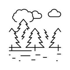 coniferous forests line icon vector illustration
