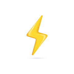 Flash thunder 3d icon vector illustration design element
