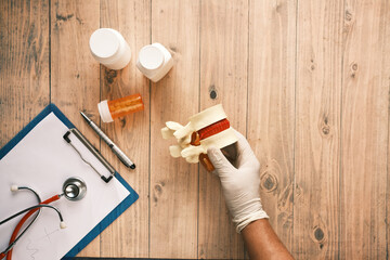 sample of Spinal cord on clinic desk 