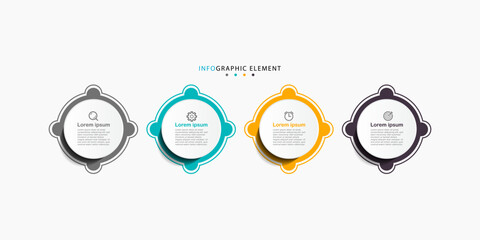 Modern business infographic template. Timeline process with 4 options or steps.Eps10 vector illustration.