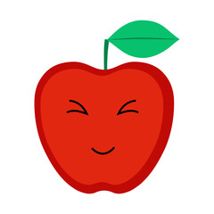 Cute, funny cartoon apple character.
