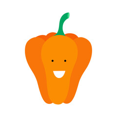 Cute, funny cartoon pepper character.