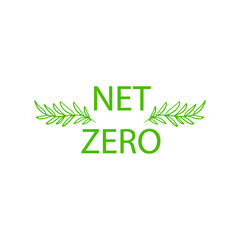 Net zero sign, CO2 neutral green icon, label. Eco friendly isolated vector design