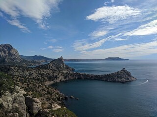 view of the sea and mountains