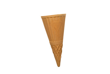 Waffle cone isolated on white background.