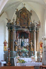 High altar in the church of the Assumption of the Virgin Mary in Glogovnica, Croatia