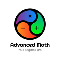 Math tutor logo design with Sacred geometry icon of harmony, balance, Alchemy, religion, philosophy, spirituality, hipster symbols and elements.