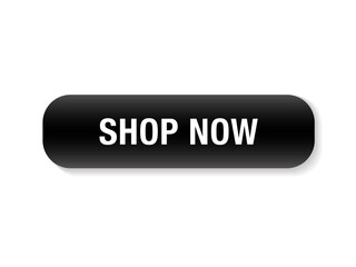 Shop now black simple button. 3d shop now sign isolated. 