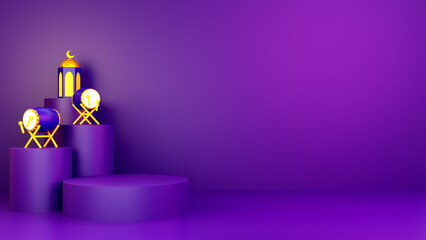 3d rendering of an Islamic Ramadan podium illustration